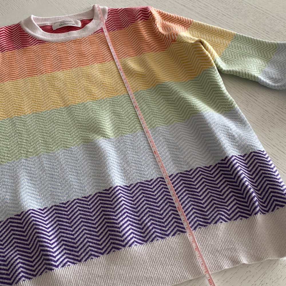 ⬇️ PRICE DROP ⬇️ Frankie’s Melbourne - Rainbow Striped Knit Jumper - Picture 8 of 10